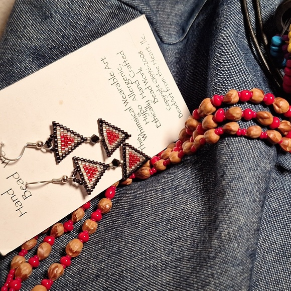 25 Bundle Lot Southwestern Boho Style Jewelry RED Themed Cowboy Hippie Wearable - Picture 3 of 10